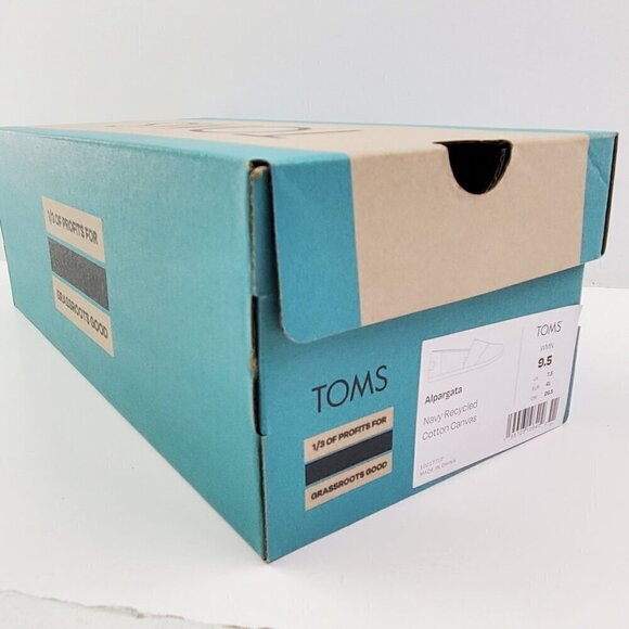 TOMS Alpargata Slip-On Shoes Navy Recycled Cotton Canvas Women's 9.5 NIB - Picture 11 of 12